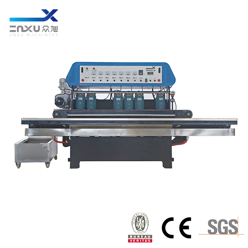 Advanced 7 Motor Glass Straight Line Edging Machine with Conveyor Belt