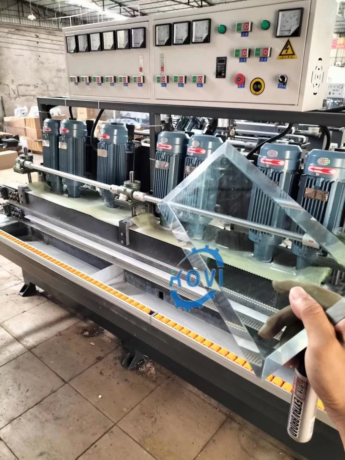 Portable 3 Motor CNC Round Mirror Edging Polishing Machine Straight Line Glass Grinding Mirror Beveled Edge Beveling Grinder Polish Machine