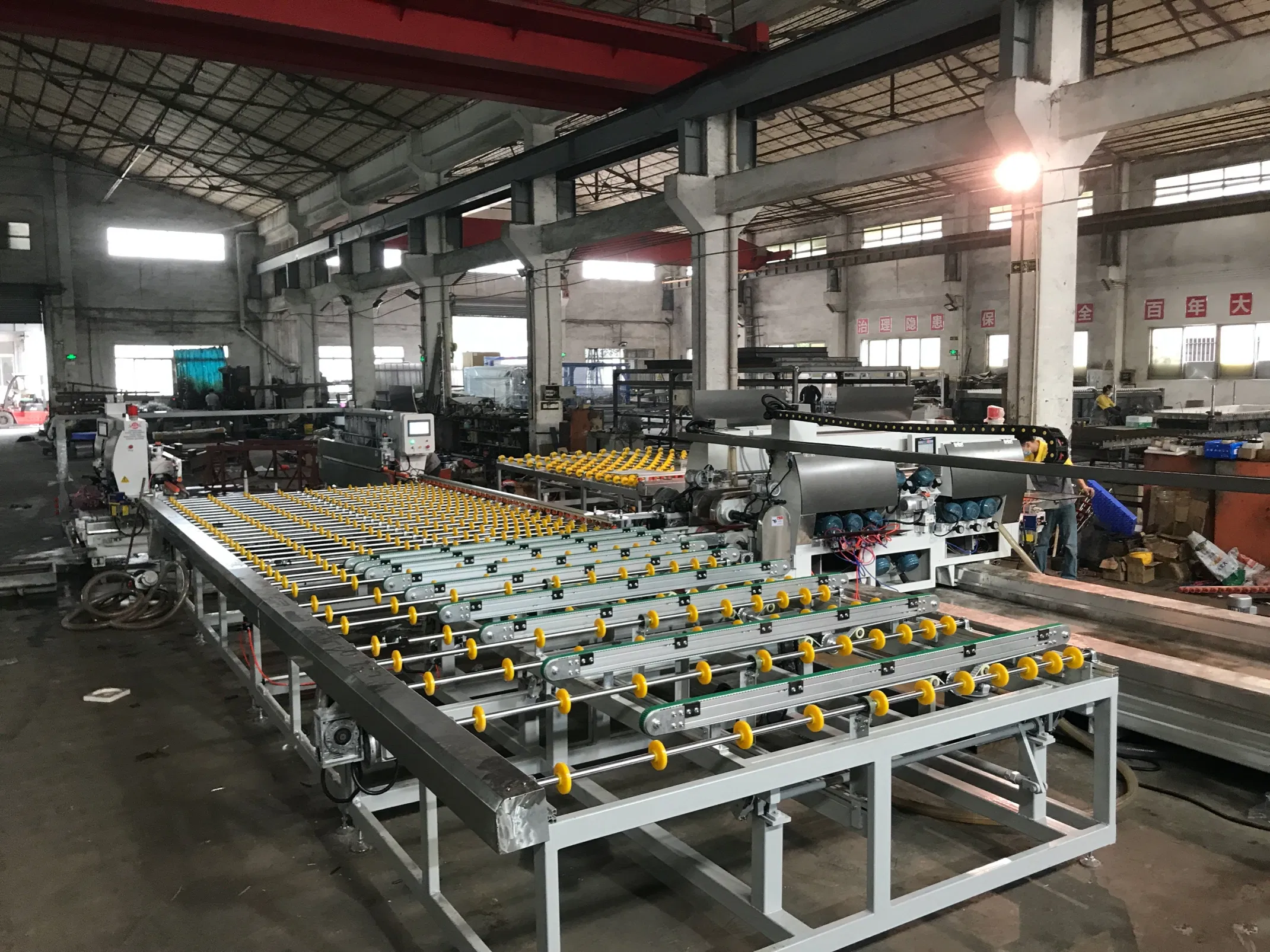 Manufature Supply Different Size Automatic Glass Straight Line Double Round Edging Machine