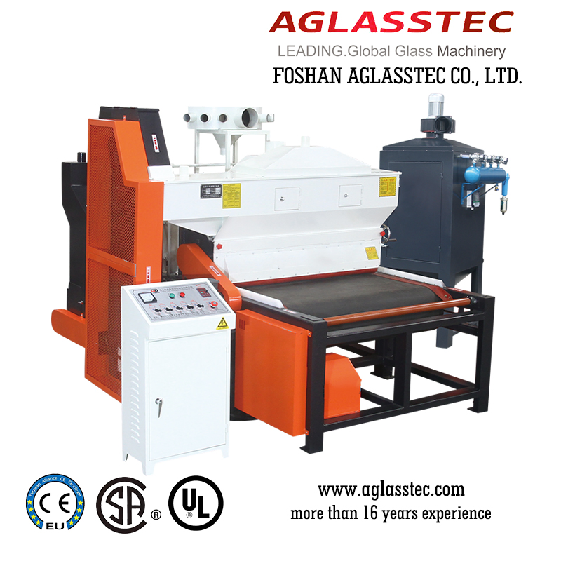 High Speed Horizontal Glass Sandblasting/Frosting Machine with Electric Pulse Dust Remover Function