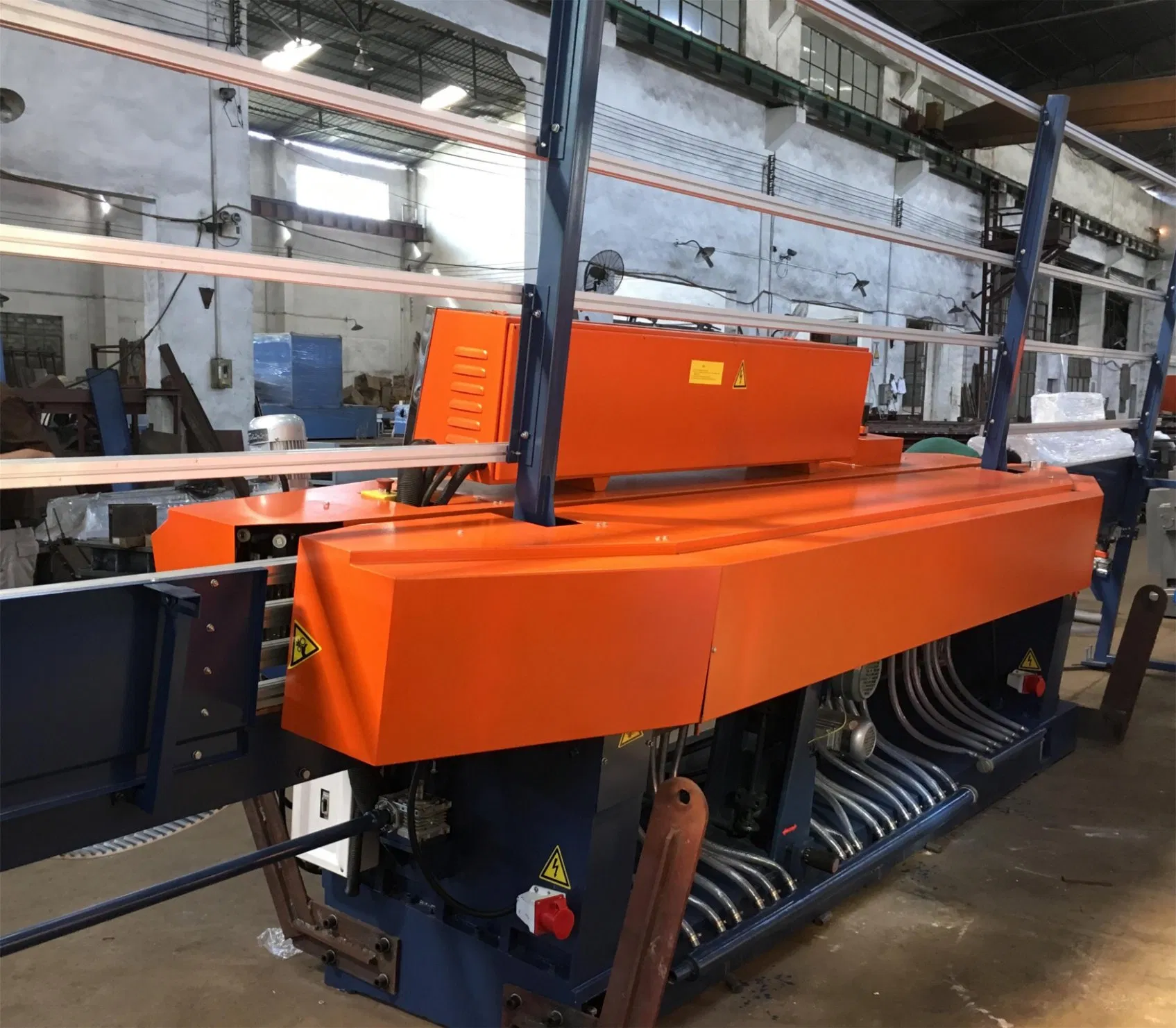 9 Spindles Automatic Glass Straight Line Bevelling Edge Machine