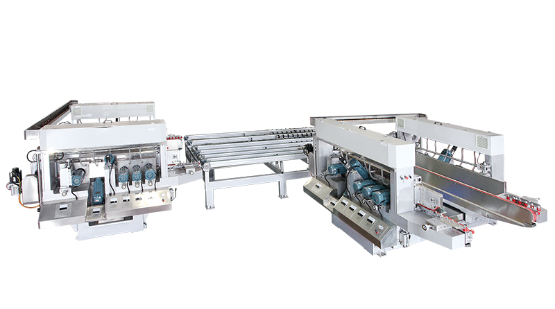 Fge-De 12 Motors High Speed PLC Control Intelligent Glass Double Edger Building Mirror Glass 2 Sides Edging Machine