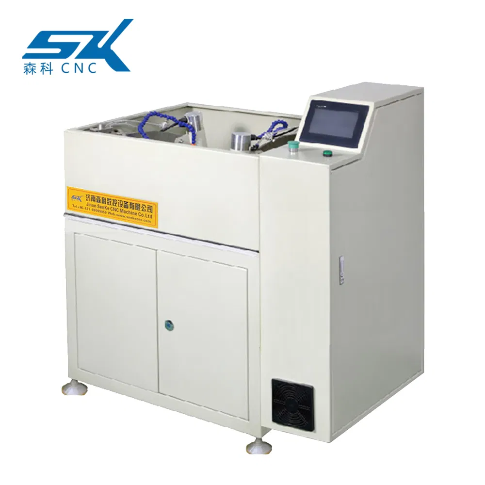 Manufacturer Senke CE FDA Double Heads CNC Car Glass Cosmetic Mirror Corner Irregular Edging Grinding Polishing Machine with 450*450mm Size