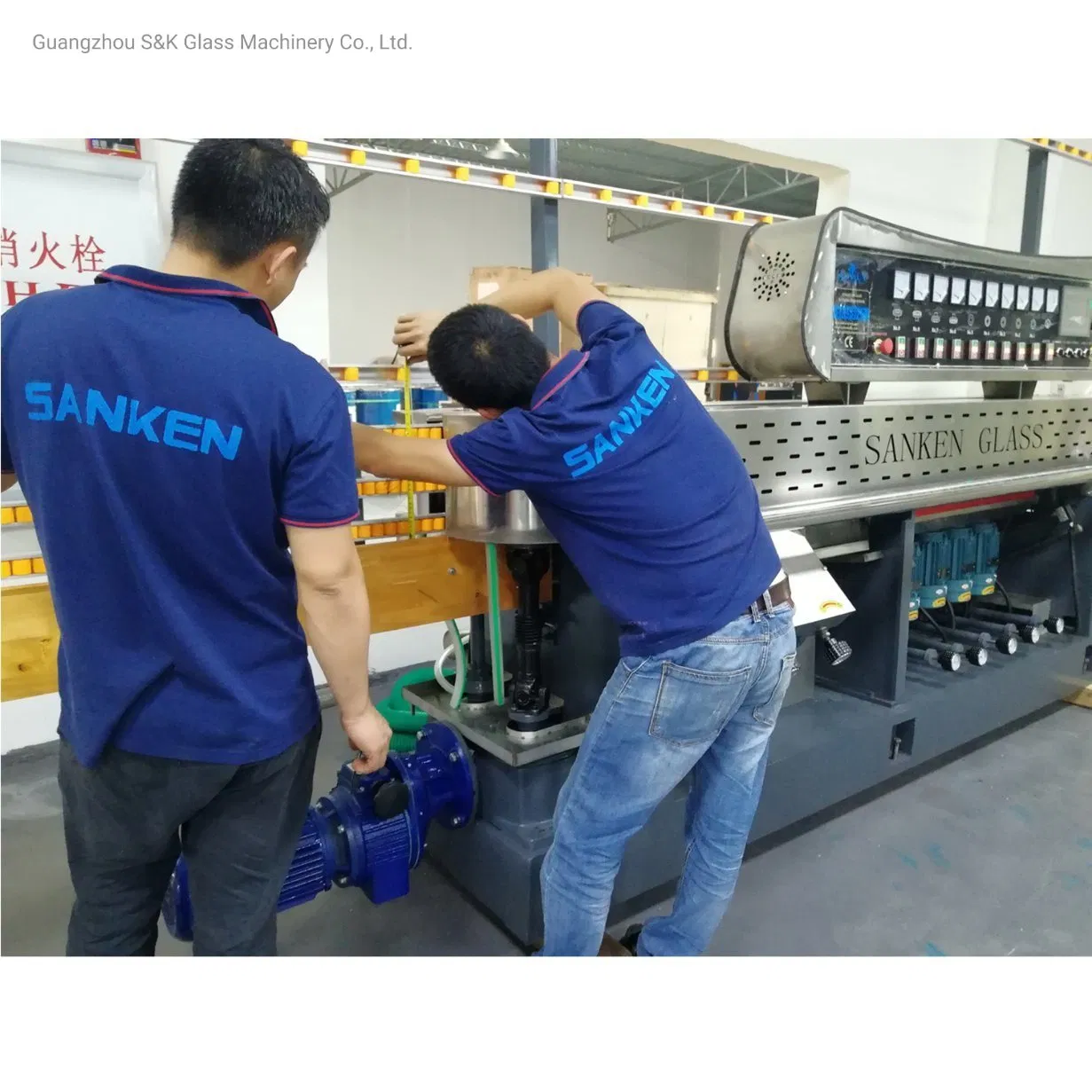 Sanken 9-Spindle Bathroom Glass Door Facet Polishing Machine Glass Multilevel Single Edger