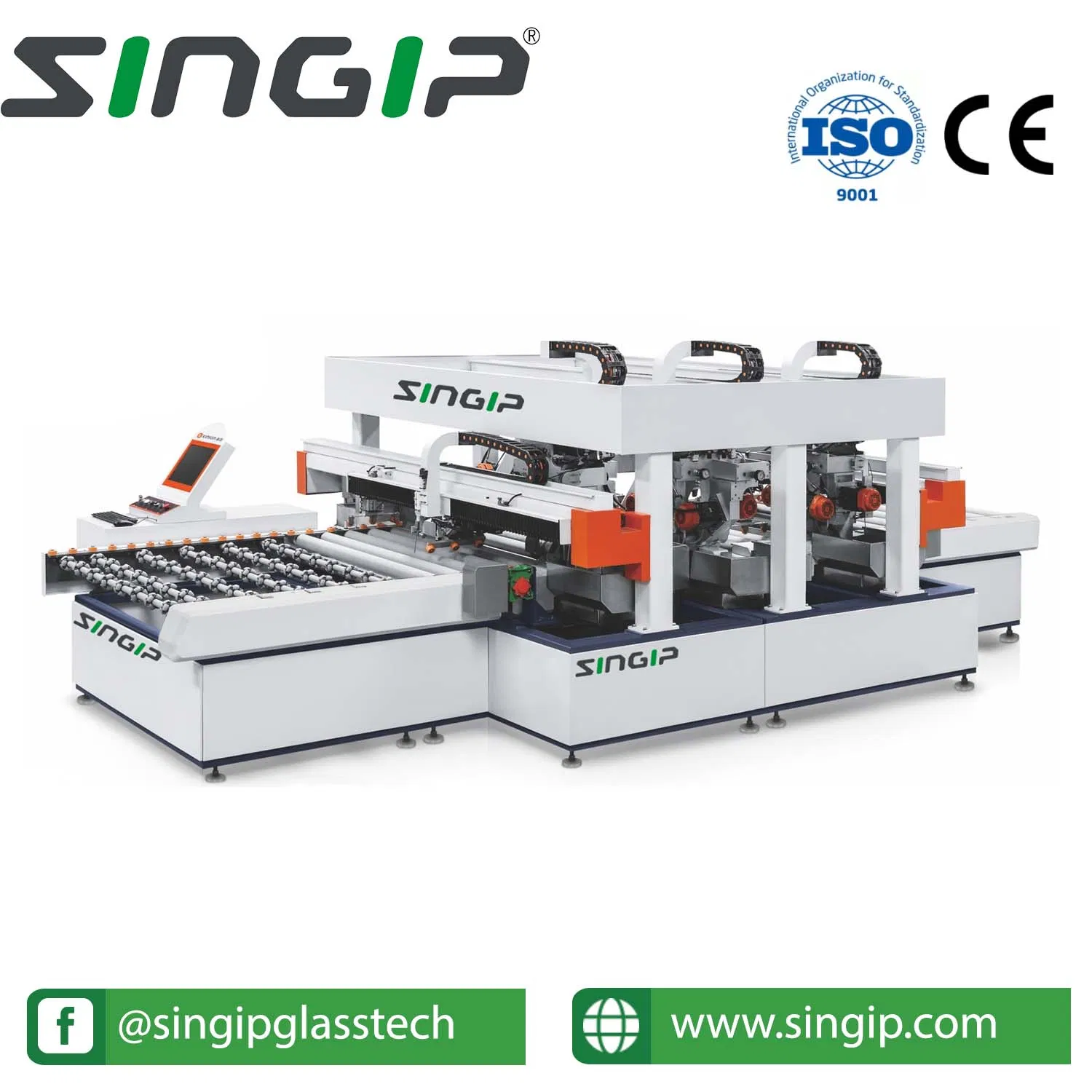 Singip Glass Four-Sides Edging Machine with 12 Grinding Heads