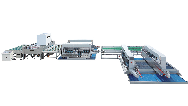 Fge-De 12 Motors High Speed PLC Control Intelligent Glass Double Edger Building Mirror Glass 2 Sides Edging Machine