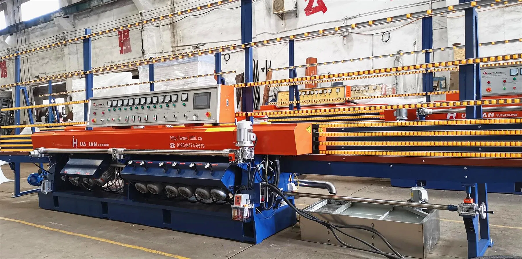 9 Spindles Motors Automatic Flat Glass Straight Line Polishing Edging Machine Manufacturer