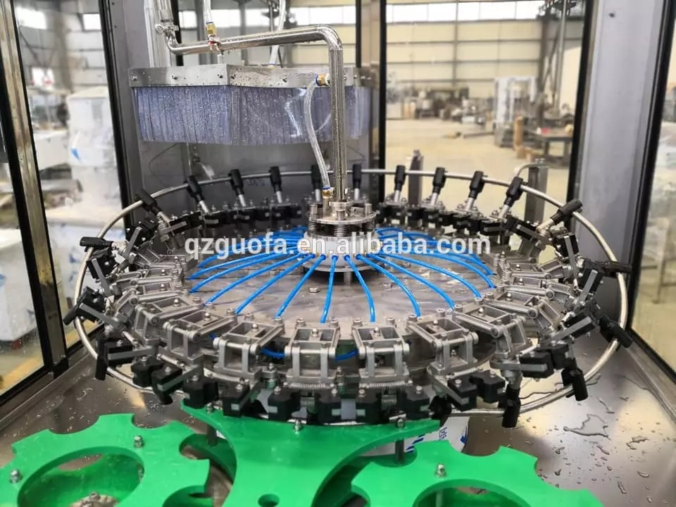 Automatic 18 Head Rotary Beer Wine Vodka Plastic Glass Bottle Washing Machine