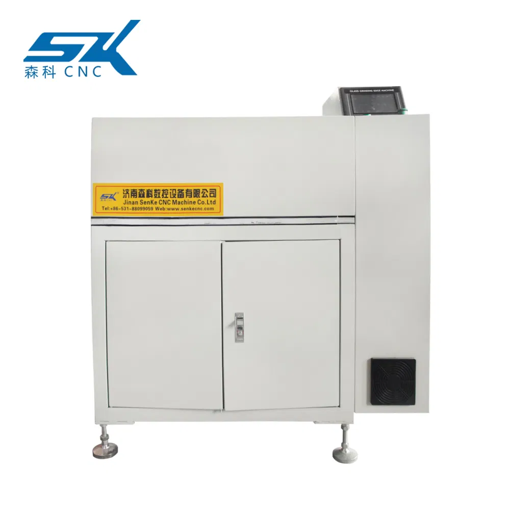 Manufacturer Senke CE FDA Double Heads CNC Car Glass Cosmetic Mirror Corner Irregular Edging Grinding Polishing Machine with 450*450mm Size