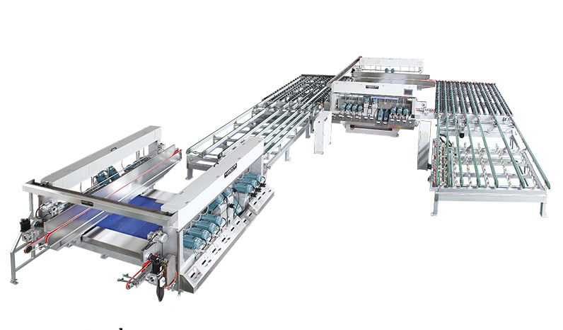 Fge-De 12 Motors High Speed PLC Control Intelligent Glass Double Edger Building Mirror Glass 2 Sides Edging Machine