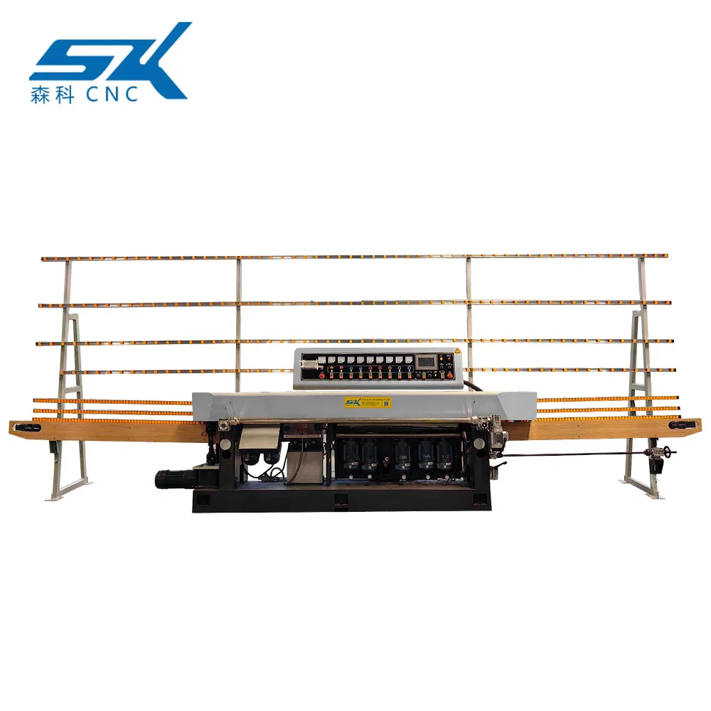 45 Angle Straight Line Glass Corner Grinding Deep Processing Equipment Beveling Polsihing Edging Machine with Double Edger