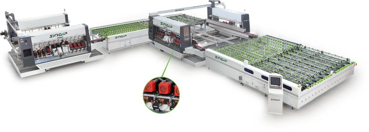 Intelligent High Speed Full Automatic Glass Double Edging Production Line