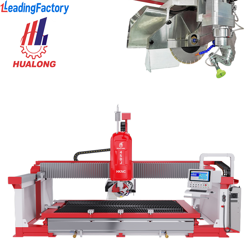 2026 Hualong Machinery Italian System Auto Multifunctional Sawjet Waterjet 5 Axis CNC Granite Marble Bridge Saw and Water Jet Stone Cutting Machine in America