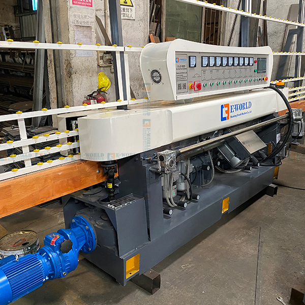 High Efficiency 9 Motors Glass Straight Edging Polising Machine Double Edge Straight Line Glass Grinding Machine Flat Glass Double Straight-Line Edging Machine