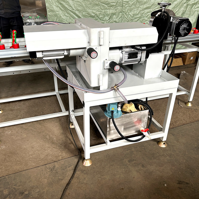 Automatic PLC 11 Spindles Straight Line Glass Edging Machine Water Spray Sand Belt Edging Machine for Insulating Glass Production Line