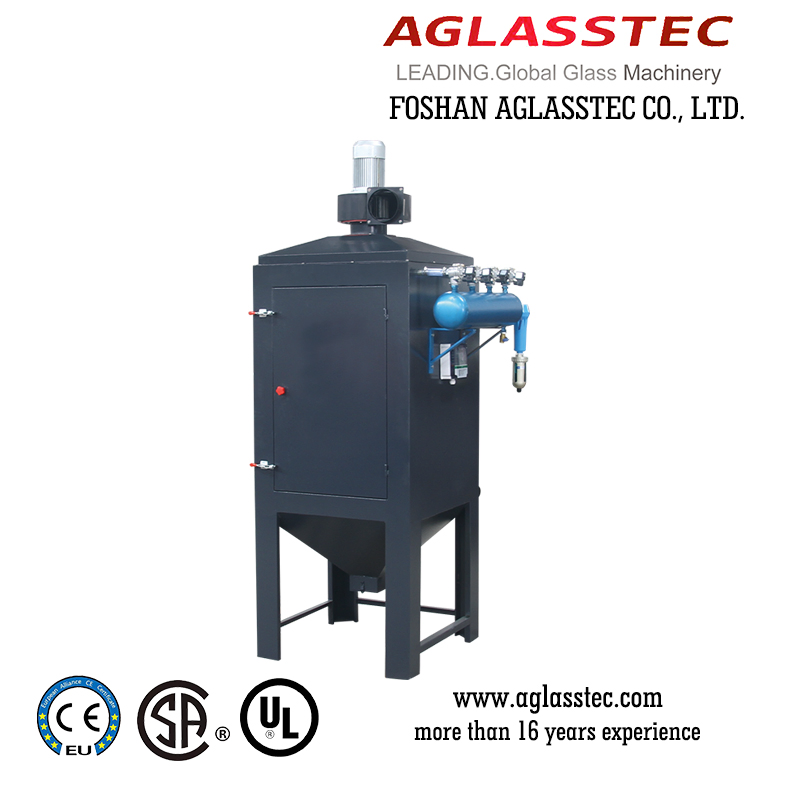 High Speed Horizontal Glass Sandblasting/Frosting Machine with Electric Pulse Dust Remover Function