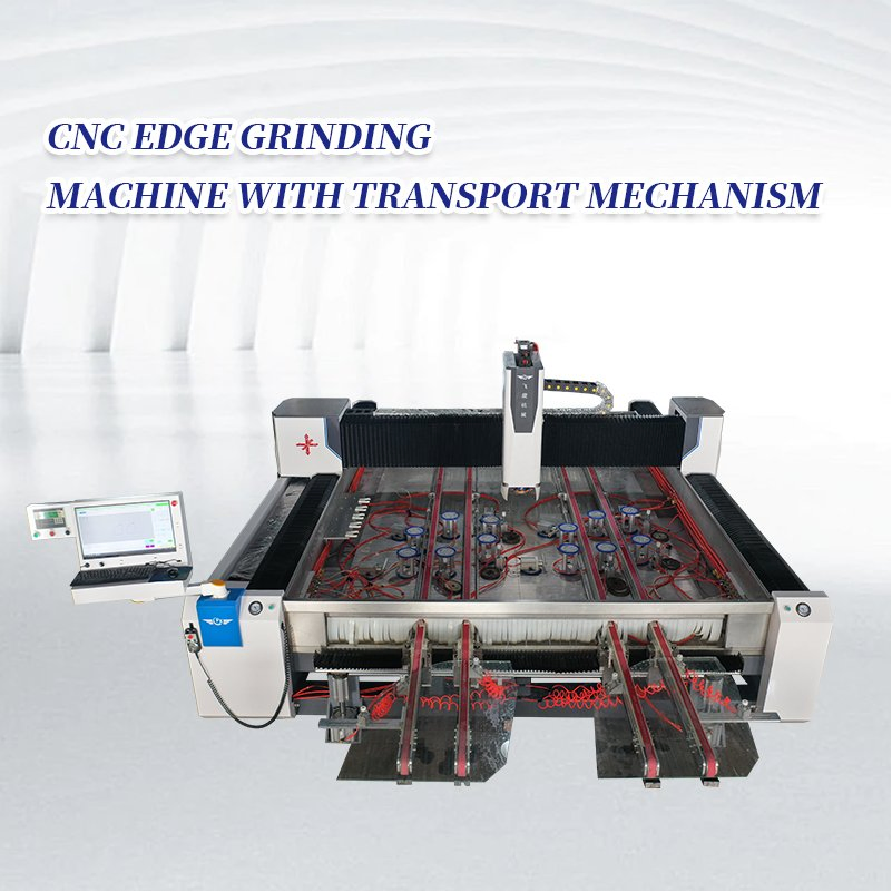 Portable Glass Beveling Edging Corner Processing Machinery Straight Line Glass Mirror Edge Polishing Machine with Transport Mechanism