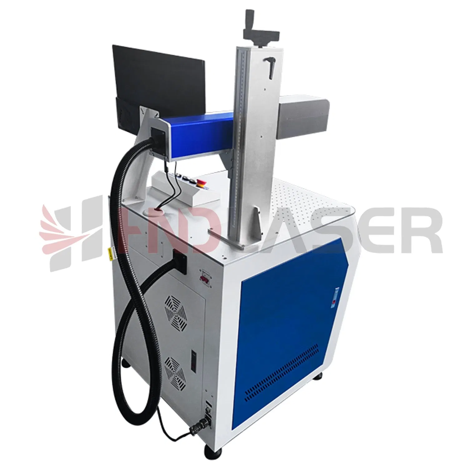 30W 50W 60W 100W 3D CNC Portable Galvo Logo Printer Marker Engraver Fiber Laser Gold Stone Metal Aluminum Glass Marking Printing Engraving Machine Price Desktop