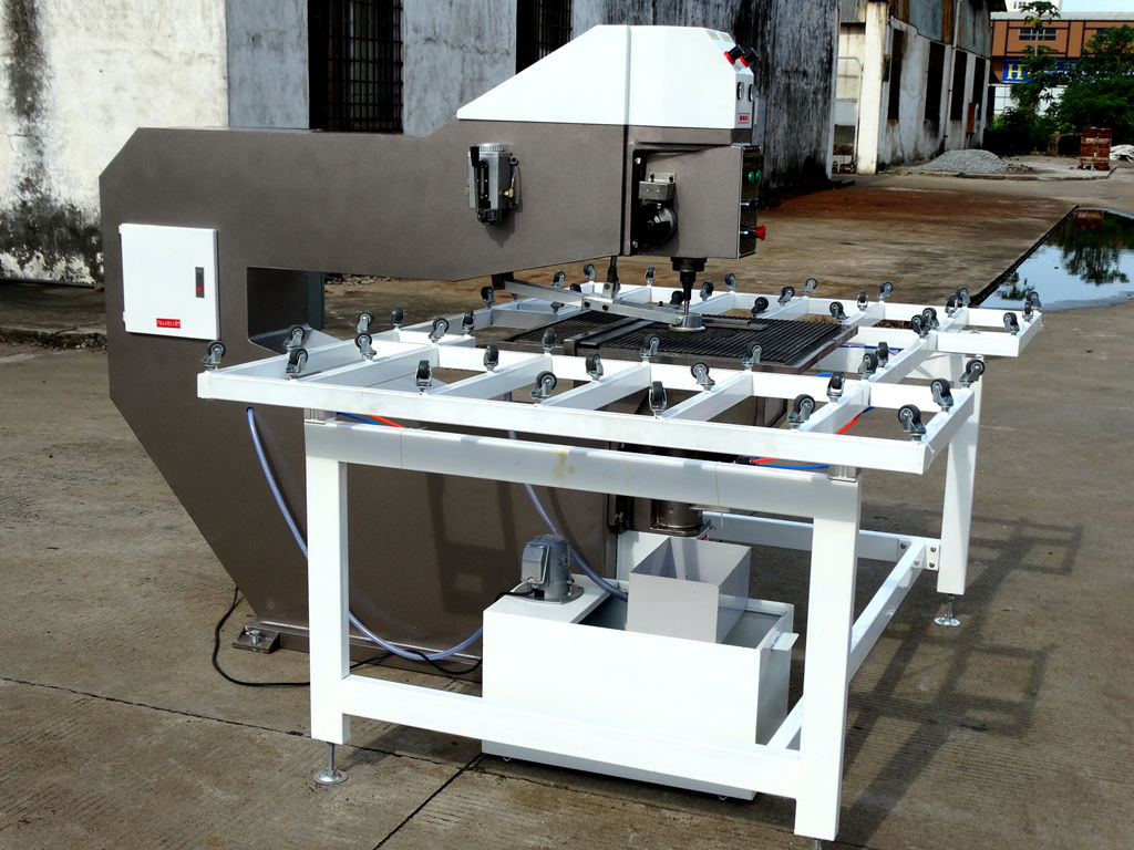 Horizontal PLC Control System Double Heads/ Single Head Glass Drilling Machine