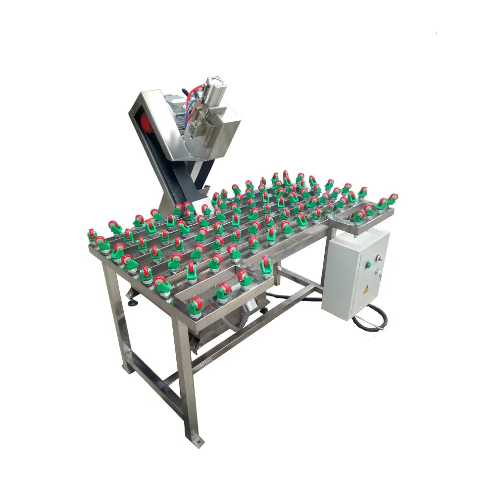 Semi Automatic Shaped Glass &amp; Flat Glass Grinding Polishing Machinery Double Wet Belt Edging Machine