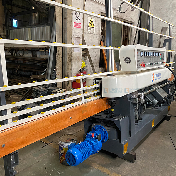 High Efficiency 9 Motors Glass Straight Edging Polising Machine Double Edge Straight Line Glass Grinding Machine Flat Glass Double Straight-Line Edging Machine