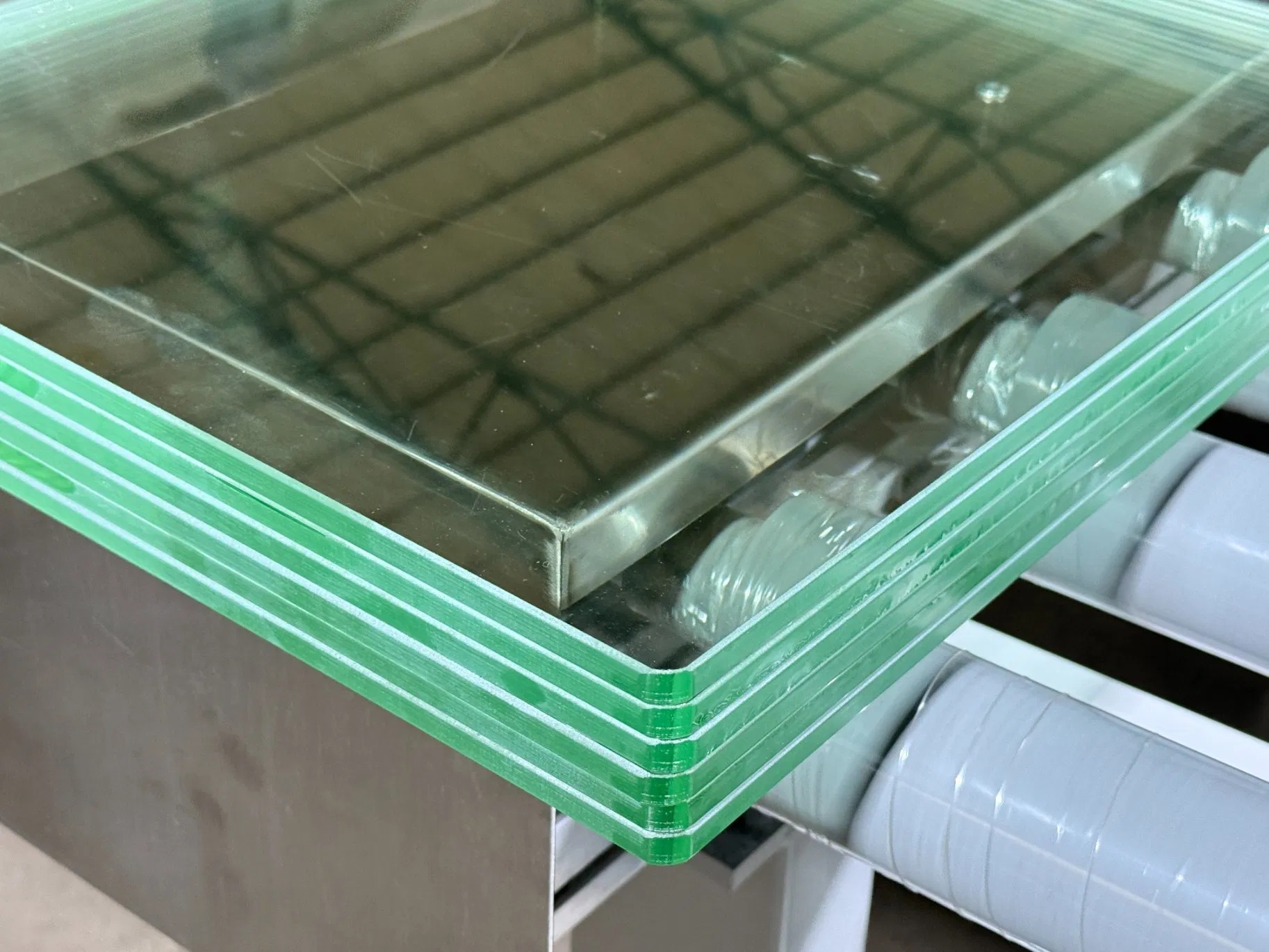 High Speed Glass Double Edging Machine Line for Fa, PE, R/C Corner