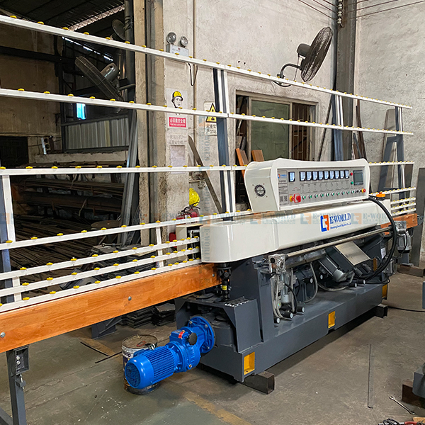 High Efficiency 9 Motors Glass Straight Edging Polising Machine Double Edge Straight Line Glass Grinding Machine Flat Glass Double Straight-Line Edging Machine