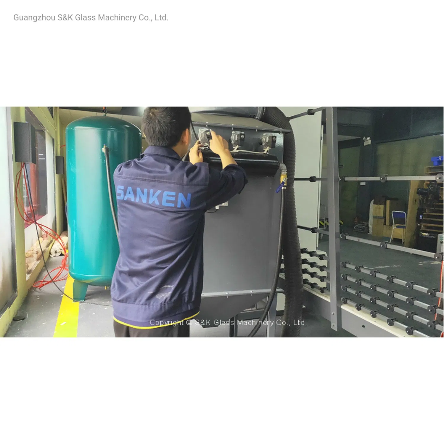 Sanken Vertical Glass Sand Blasting Machine for Mirror Toughened Glass Plant