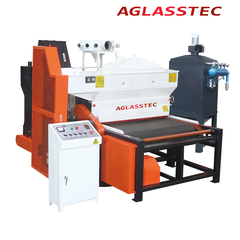 High Speed Horizontal Glass Sandblasting/Frosting Machine with Electric Pulse Dust Remover Function