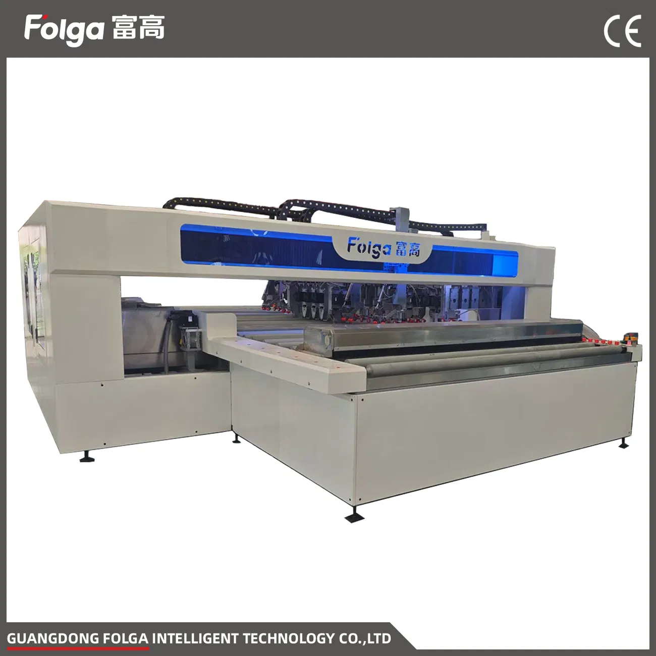 Top Configuration Flat Glass Four Side Edging Machine with Polishing Function