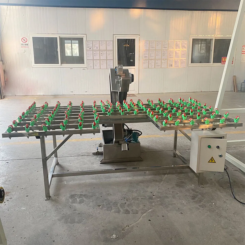 Steel Structure Water Wet Type Double Motors Twin Cross Sand Belts Edging Machine for Glass Seaming Grinding