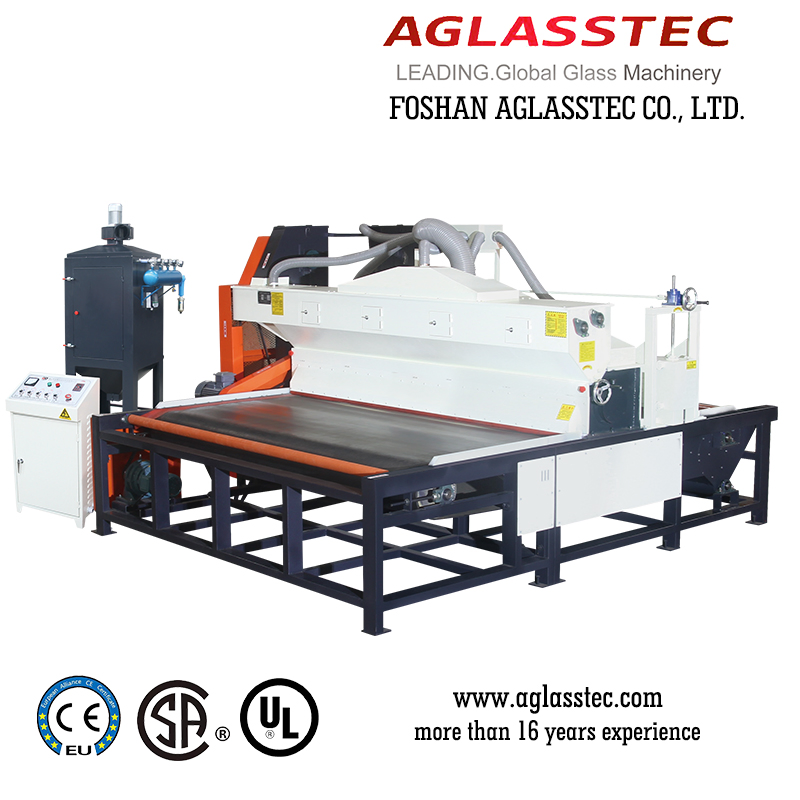 Horizontal Glass Sandblasting/Frosting Machine with Electric Pulse Dust Remover Function