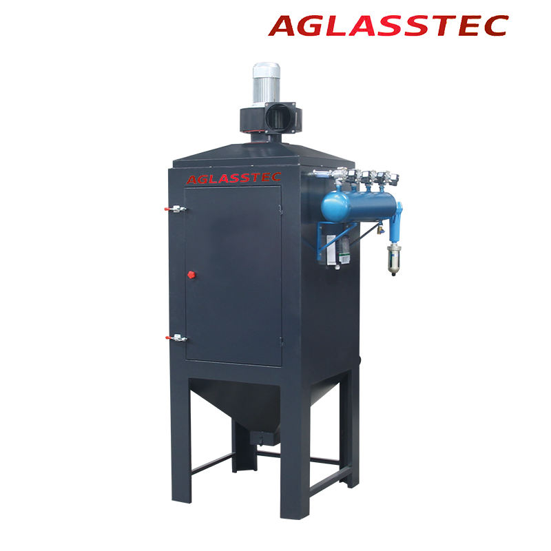 Horizontal Glass Sandblasting/Frosting Machine with Electric Pulse Dust Remover Function