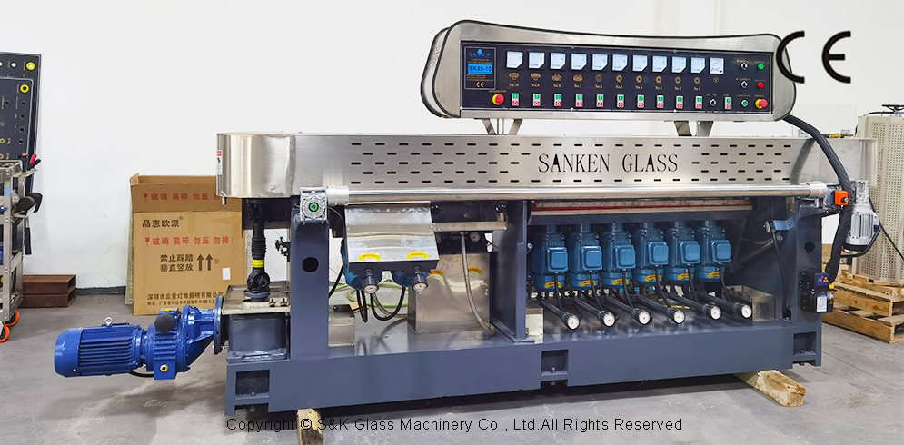 Sanken 10-Motor Glass Multilevel Facet Polishing Machine Glass Vertical Single Edger