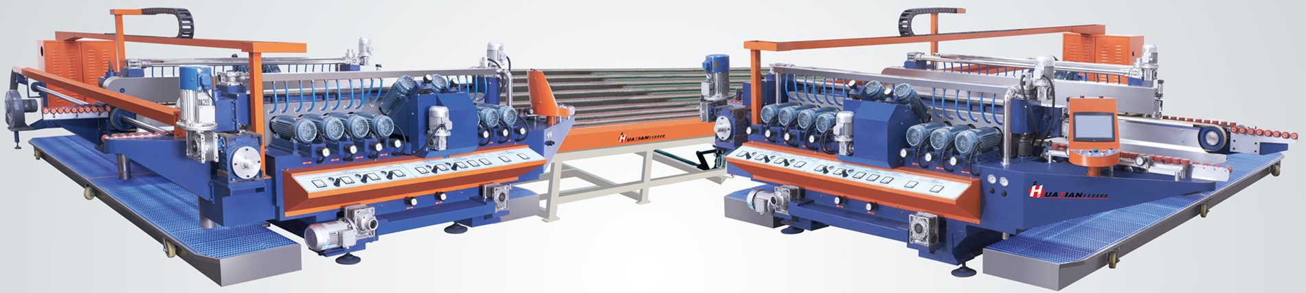 9 Wheels Manual Flat Glass Straight Line Double Edging Machine