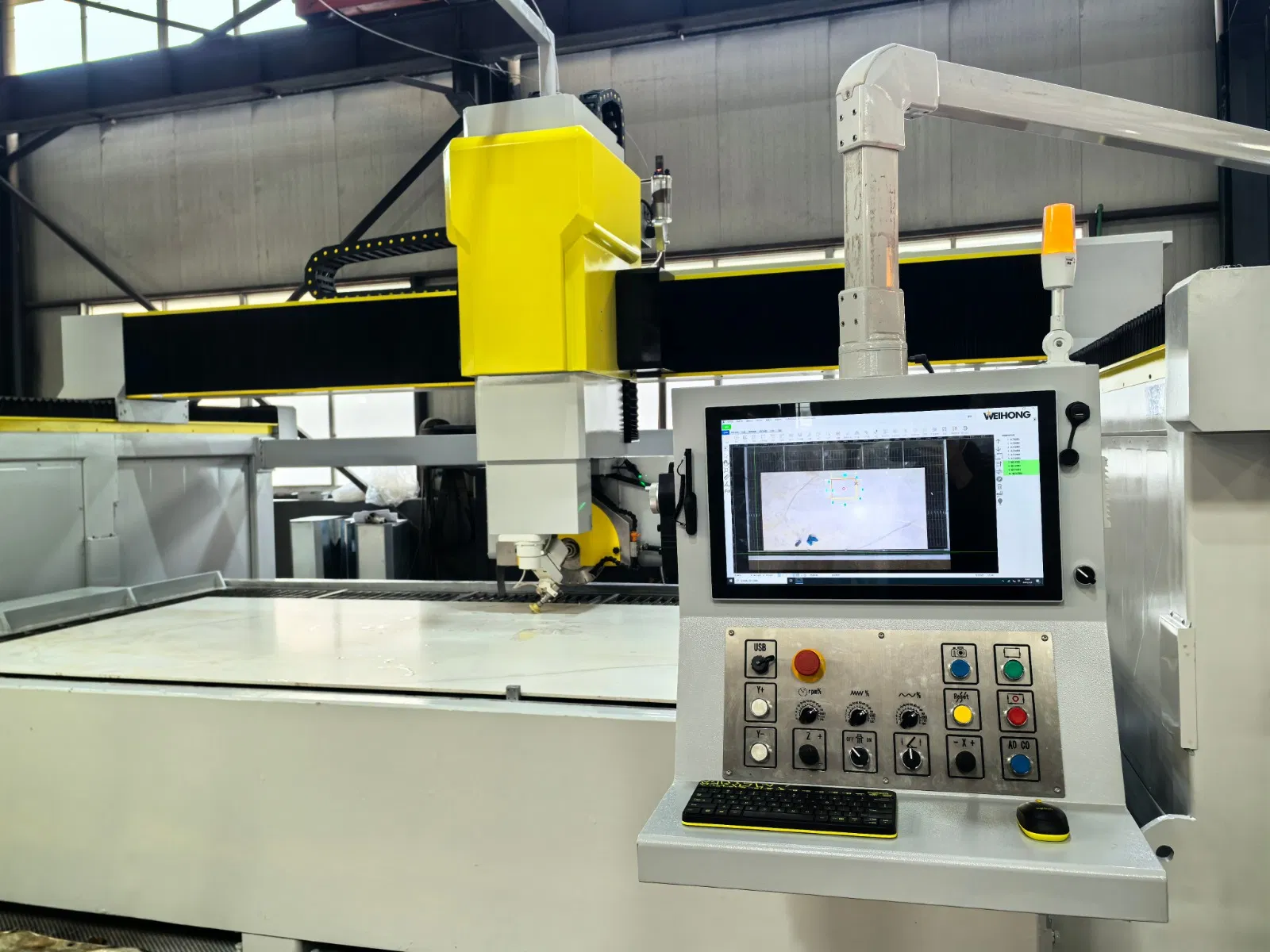 Automatic 5 Axis CNC Sawjet Machine for Ceramic, Marble, Granite, Quartz, Porcelain Multifunctional Waterjet+Bridge Saw Cutting with Factory Price in Europe USA