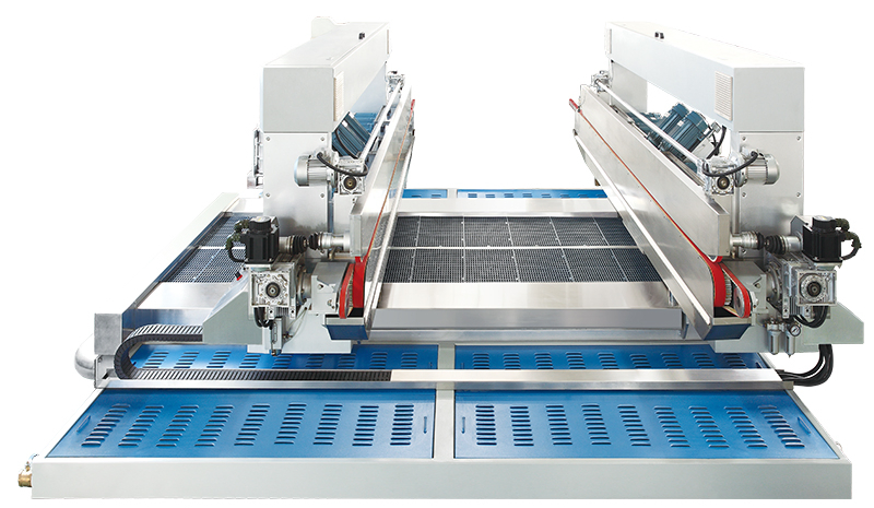 Fge-De 12 Motors High Speed PLC Control Intelligent Glass Double Edger Building Mirror Glass 2 Sides Edging Machine