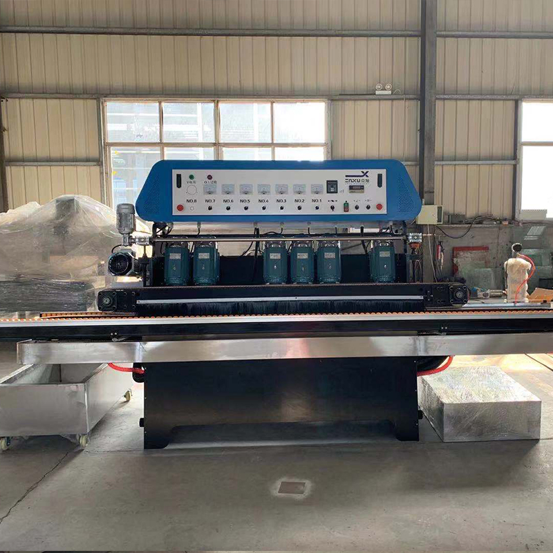Advanced 7 Motor Glass Straight Line Edging Machine with Conveyor Belt