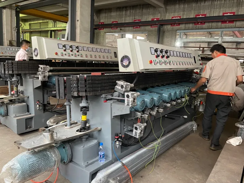 Manufature Supply Different Size Automatic Glass Straight Line Double Round Edging Machine