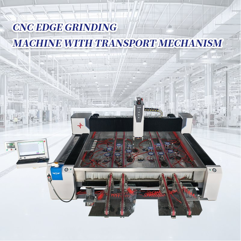 Portable Glass Beveling Edging Corner Processing Machinery Straight Line Glass Mirror Edge Polishing Machine with Transport Mechanism