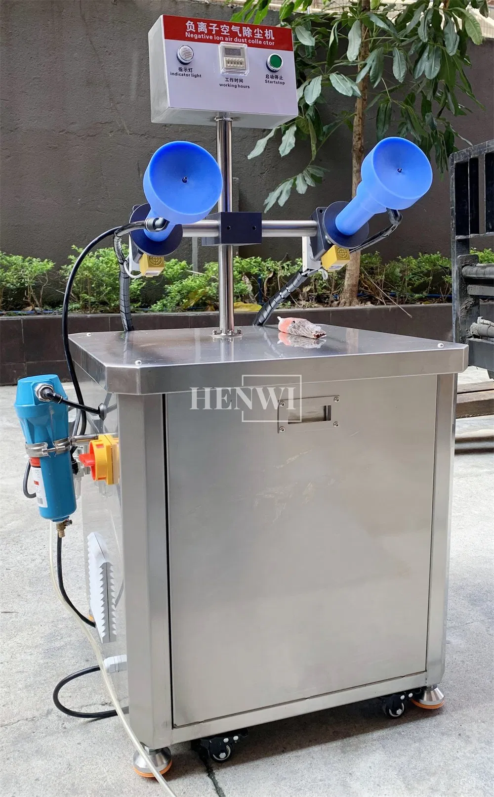 Henwi Semi Automatic Plastic Bottle Air Cleaning Rinser Glass Jar Air Washing Machine for Tube Perfume Cosmetics