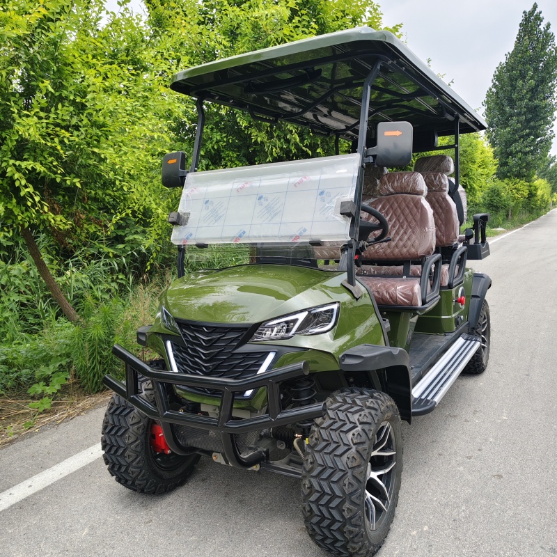 60V Lithium Batter Golf Cart 4 Seater Power 4 Wheel Electric Golf Car Buggy Solar Panels Beach Golf Cart