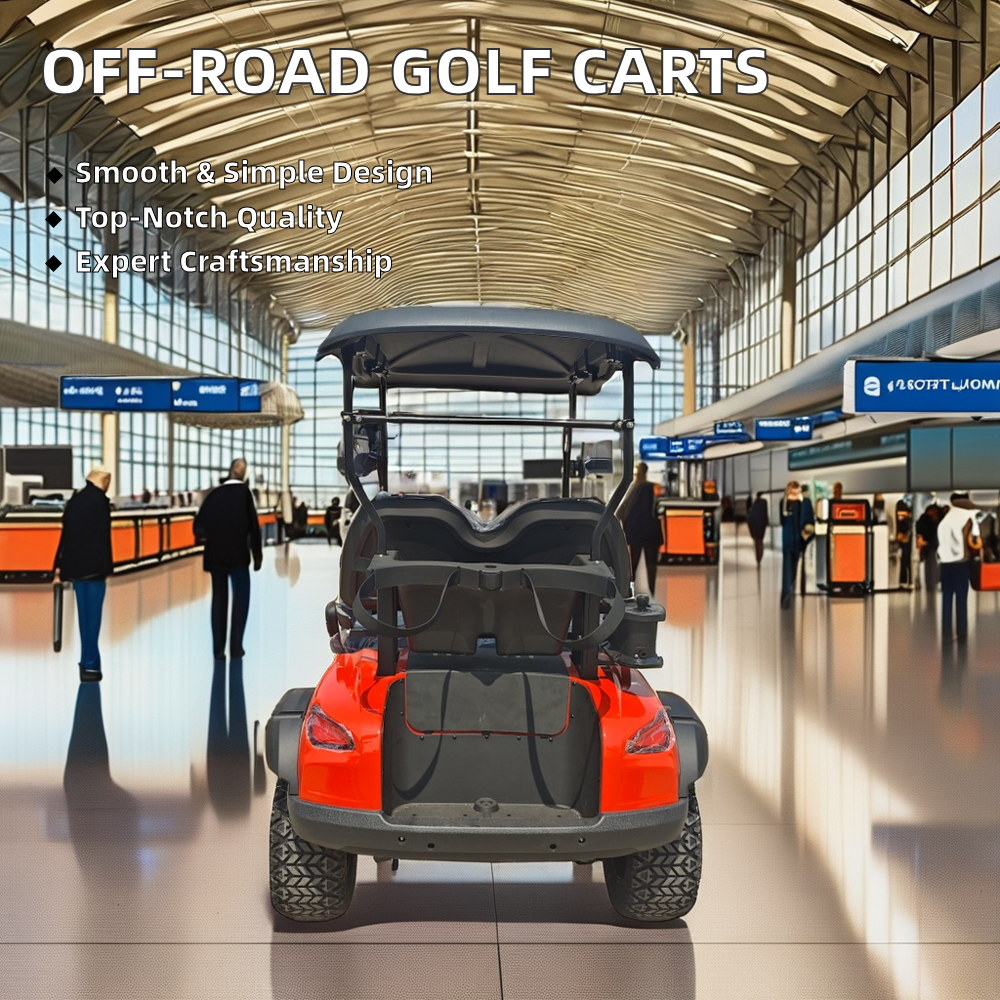 JG Electric 2-Seater Off-Road Cart with Heavy-Duty Suspension and Mud-Terrain Tires for Farm &amp; Golf Course Use