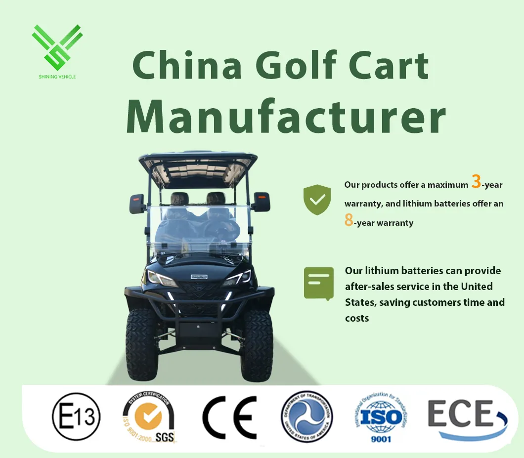 New 6 Person Smart Electric Golf Car 6 Seater Solar Golf Cart