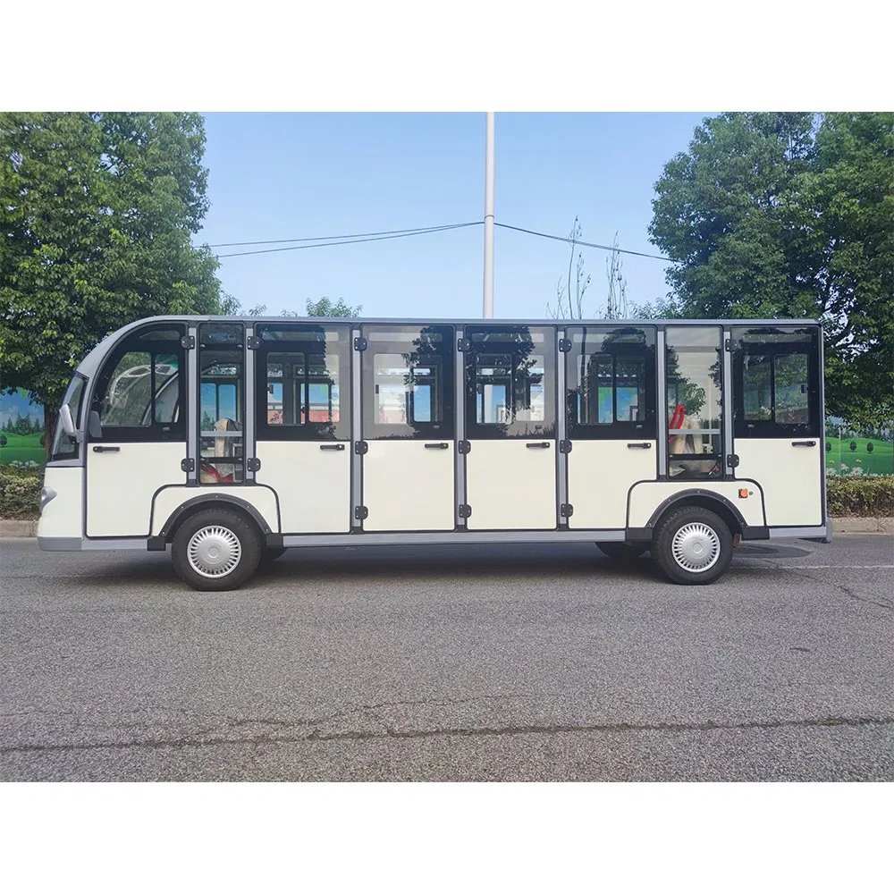 Battery Powered 23 Seats City Passenger Vehicle Tour Shuttle Electric Enclosed Sightseeing Bus