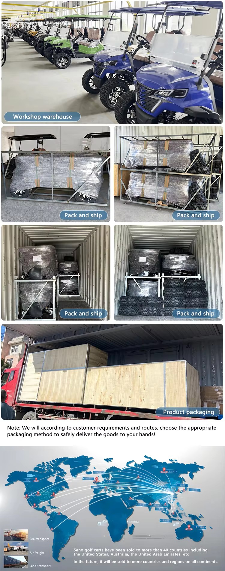 EPA CARB Certified Commercial Powertrain Golf Cart Gasoline Engine 2+2 Seats Golf Cart Gasolina Fo Resort Fleet MobilitySystems