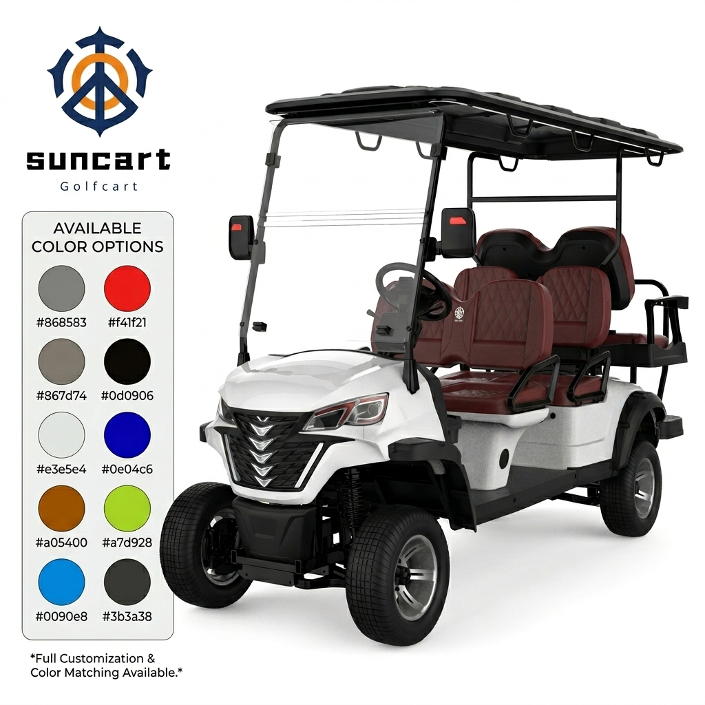 Street Legal 4+2 Seater Golf Cart 6 Passenger LSV for USA/Canada Neighborhood Use