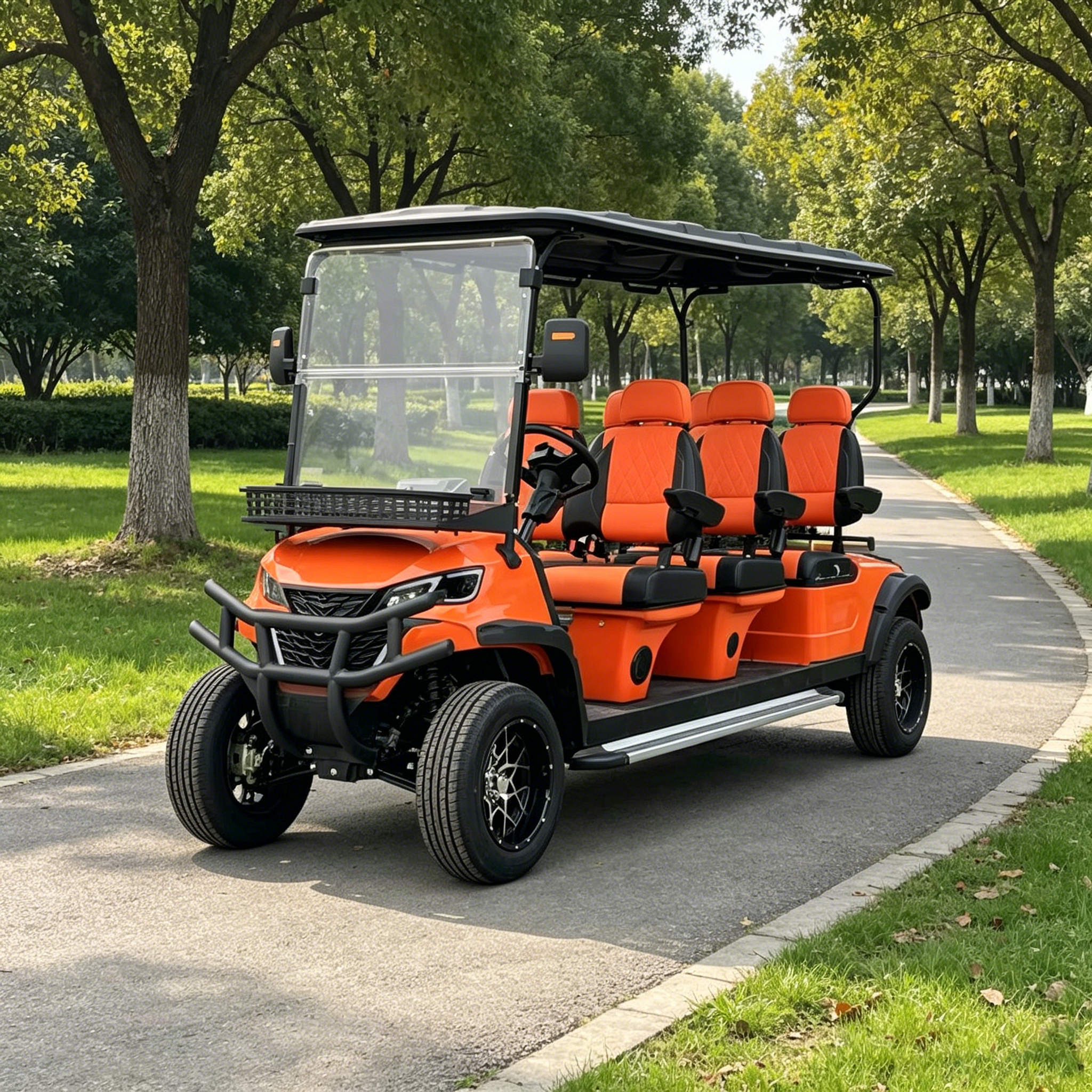 Rainbow Super-Torque Electric Golf Cart 4-Seater 72V Lithium System 7kW AC Motor Lifted High-Performance Buggy Hilly