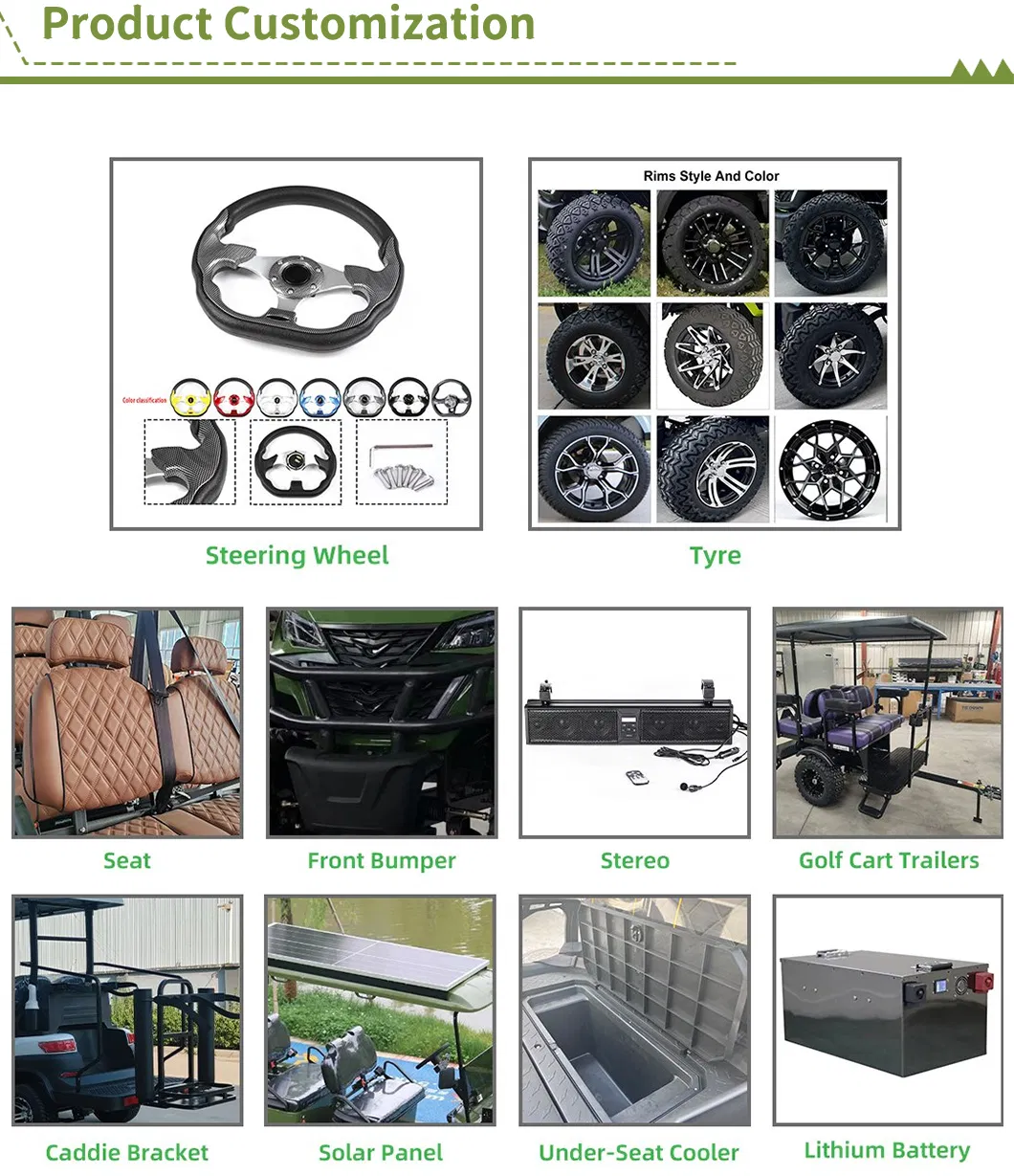 Resort Hospital OEM Utility Matte Black 8 Person Electric Vehicle Lifted Golf Carts