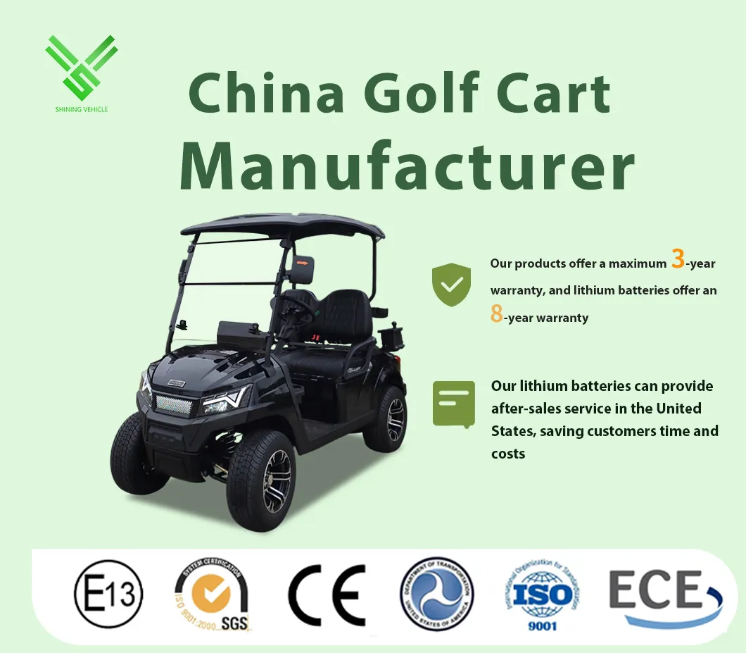 Shininglsv 2 Seat 72V 150ah Lithium Extended Range Shuttle Golf Cart